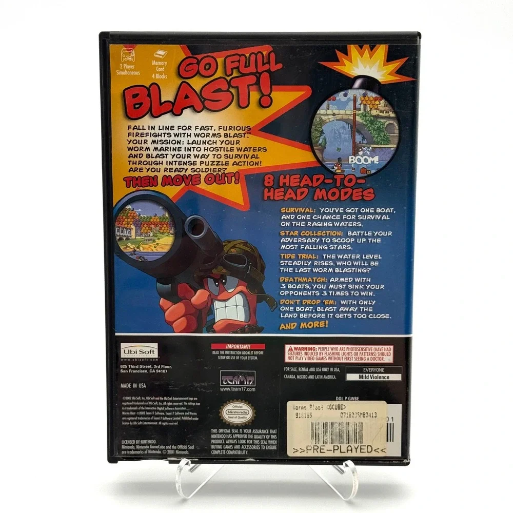 Worms Blast Nintendo GameCube 2002 Complete CIB Video Game